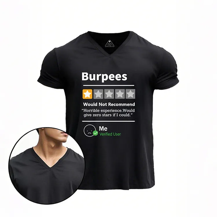 Burpees Review V-neck Gym Shirt