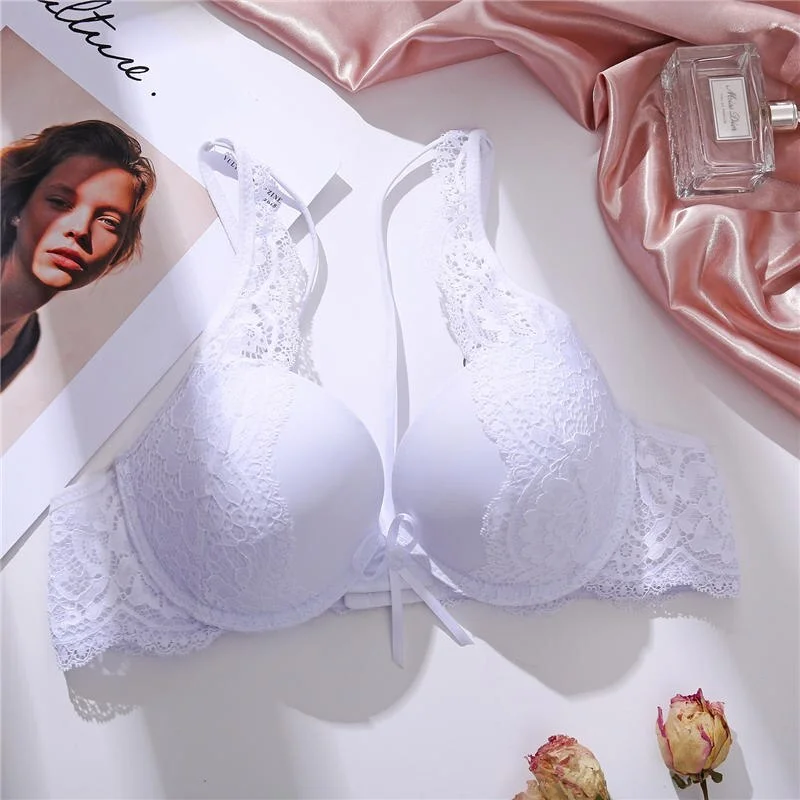 Sexy Lace Bra Front Strap Brassiere for Women Push Up Bras Female Lingerie Underwear Sexy Bralette Floral Women's Bra