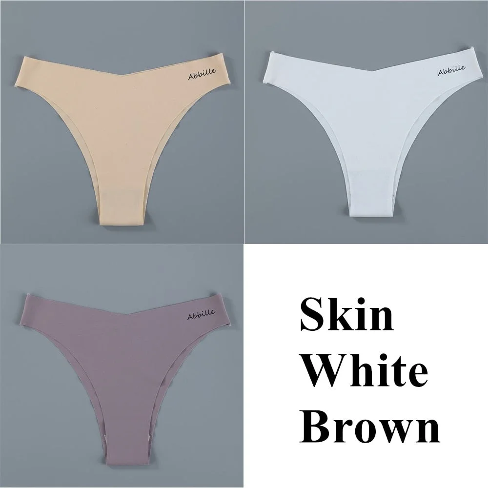 3Pcs Sexy Women Panties Seamless G-String Panties Set Lingerie Hollow Soft Briefs Low Rise Thong Breathable Female Underwear New