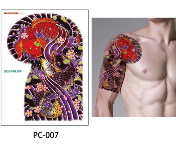 Large size temporary tattoo on chest body arm shoulder cool fake tattoos water transfer tattoo for men big 32*24cm tatto sticker