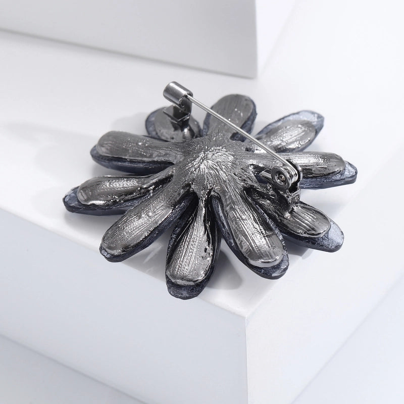 Minimalist Pin Flower Alloy Inlay Acrylic Women’s Brooches