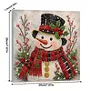 (20x20cm)Red Scarf Snowman Xmas Pearl Painting Art Kits With Inner Frame Pearl Gem Paintings Picture Arts Craft for Adults Beginners Home Wall Decor