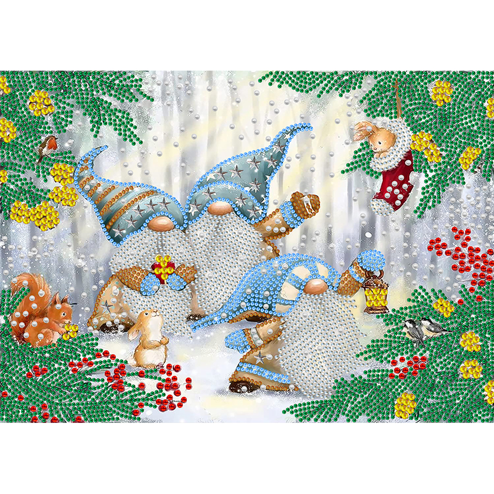 Goblins Playing In The Snow 40*30CM(Canvas) Special Shaped Drill Diamond Painting gbfke