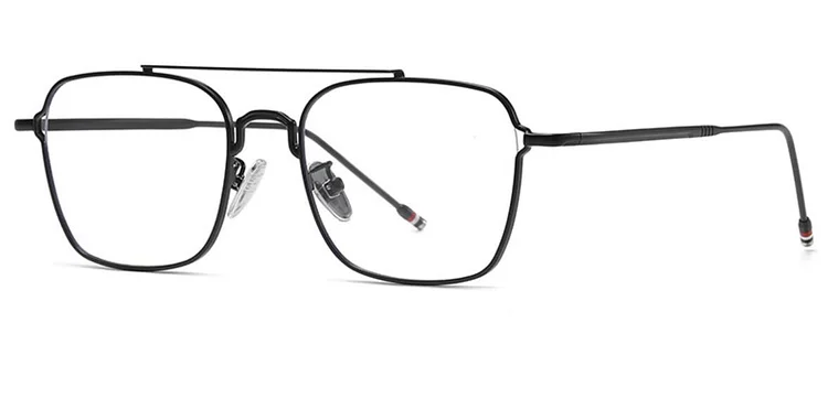 Vintage Small Frame Square Blue Light Blocking Reading Glasses Men UV400 Metal Double Bridges Prescription Eyeglasses Frames