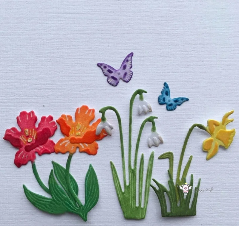 Piggy Craft metal cutting dies cut die mold Butterfly flower jungle Scrapbook paper craft knife mould blade punch stencils dies