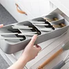 Small cutlery compact, drawer cutlery holder, kitchen drawer silverware organizer, spoon, fork and knife divider short