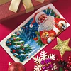 (US Only)12PCS DIY Xmas Pattern Rhinestone Diamond Art Mosaic Postcards for Celebrations