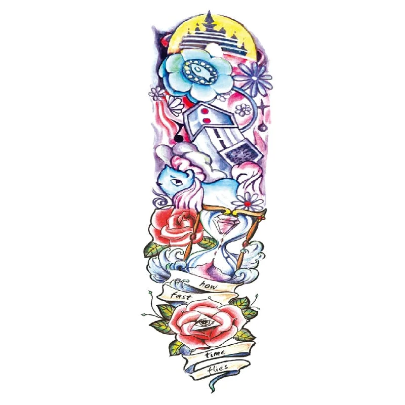 Body Art Arm Fake Sleeve Tattoos For Men Waterproof Wolf Tiger Chinese Dragon Sticker Temporary Fox Tattoo Waterproof Sleeves 303