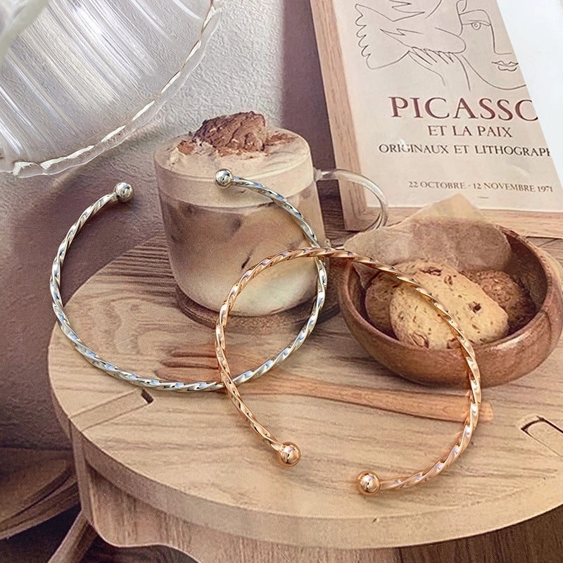 925 Sterling Silver Bangle Elegant Sweet Minimalist