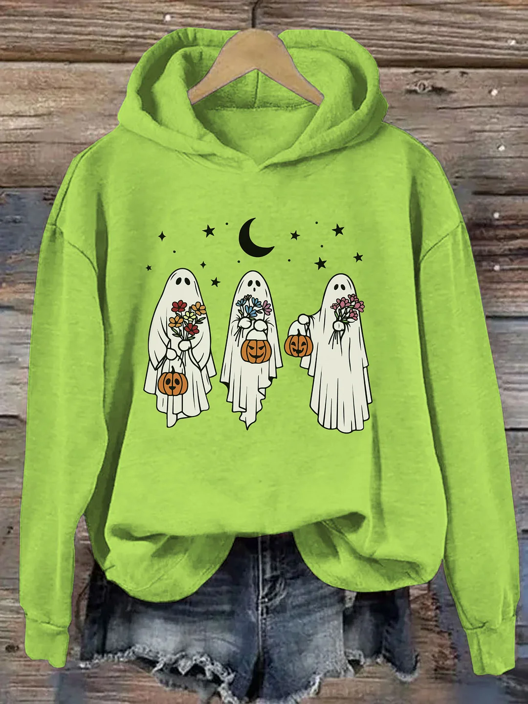 Floral Retro Spooky Pumpkin Hoodie