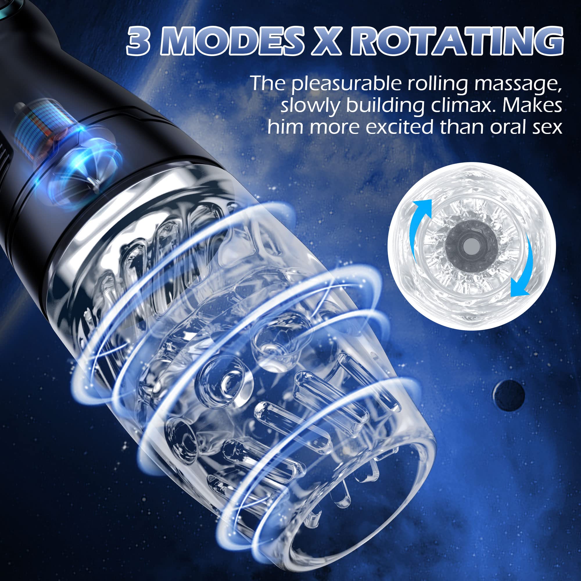 4-Mode Rotating Male Masturbator Cup for Intense Sensations