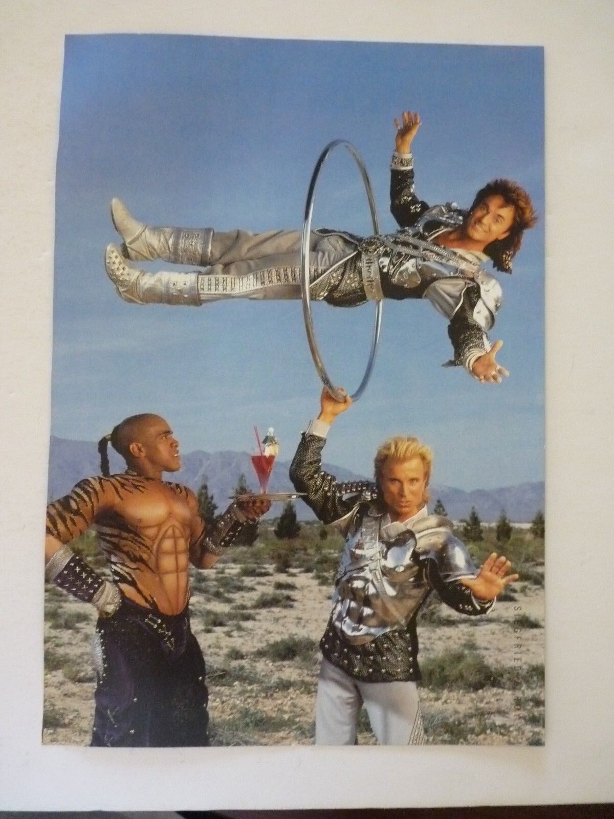 Siegfried & Roy Magicians Single Side Coffee Table Book Photo Poster painting Page 9x13