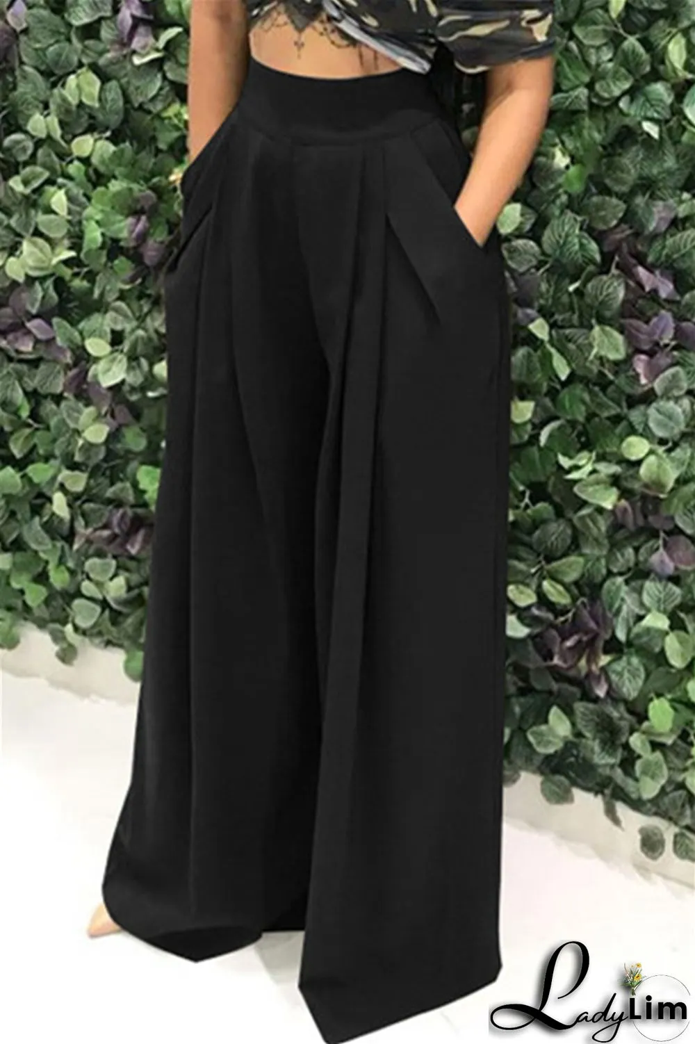 Coffee Fashion Casual Solid Patchwork Regular High Waist Conventional Solid Color Bottoms