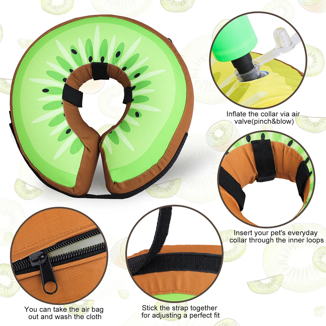  Inflatable Dog Cone Alternative After Surgery Adjustable Soft Cones Collar for Dogs, Comfy E-Collar for Dogs & Cats, Donut Collar for Large Dogs with Pump, Dog Neck Pillow, Medium