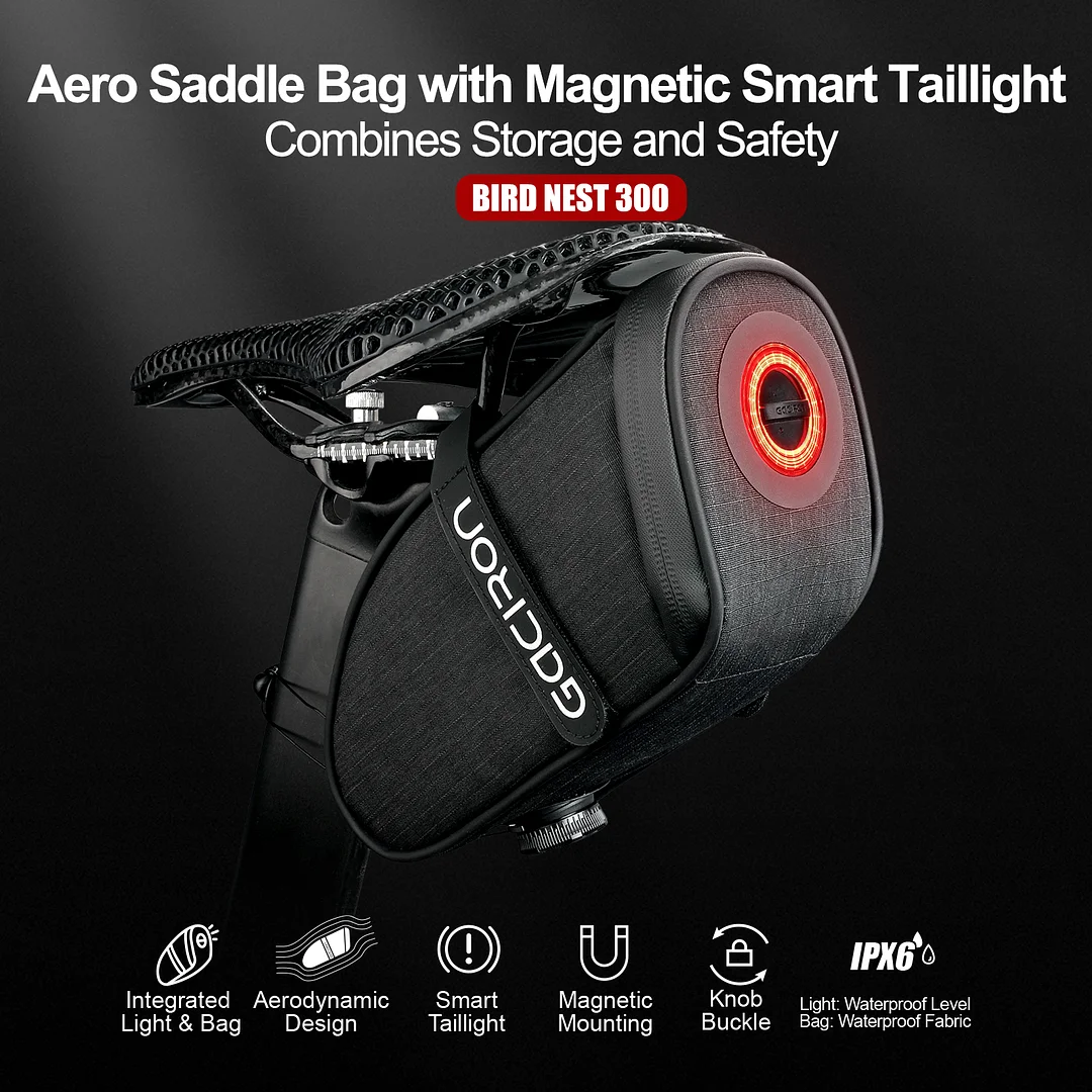 BIRD NEST300 Aero Saddle Bag withMagnetic Smart Taillight