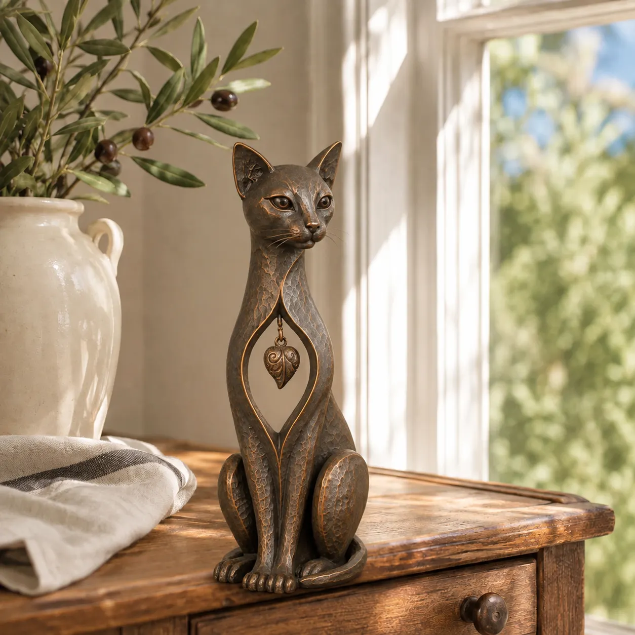 Heritage Heart Sphynx Sculpture – front view