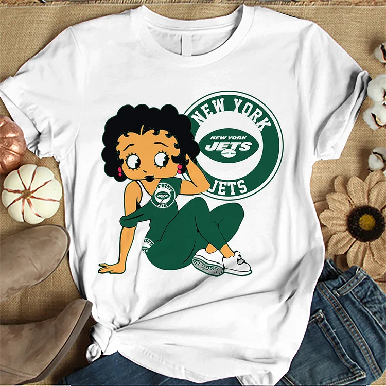 New York Jets Women's White Relaxed T-Shirt