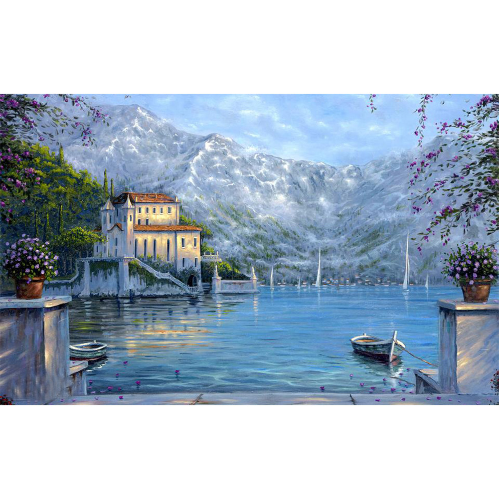 

60*40CM - Round Drill Diamond Painting - Quiet Harbor, 501 Original