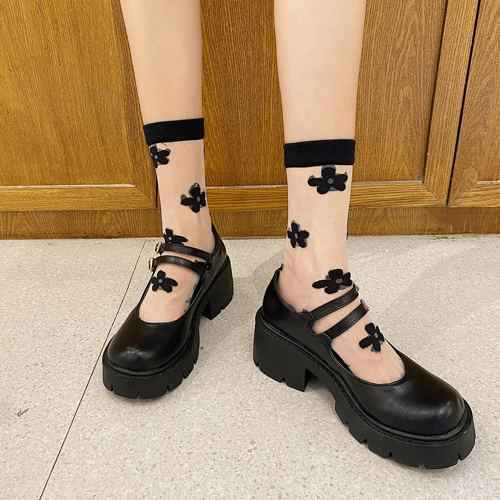 Lourdasprec Summer New Olita Small Leather Shoes Women's Thick Bottom Retro College All-match Mary Jane Shoes Women Shoes