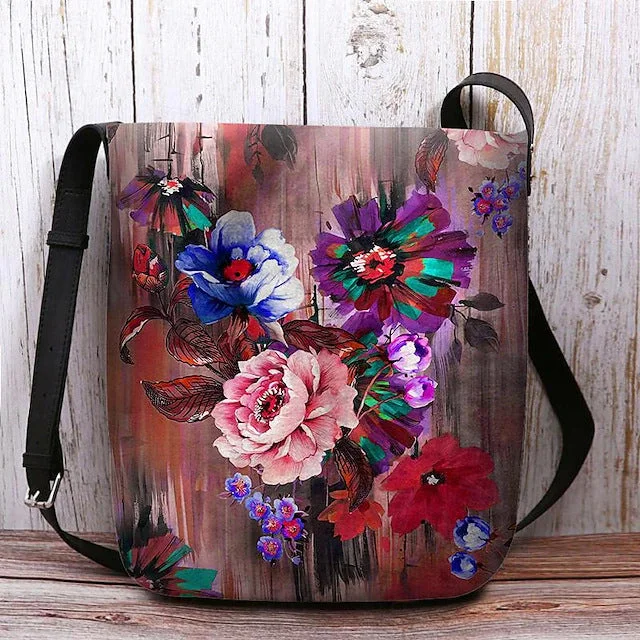 Style & Comfort for Mature Women Women's Flower Print Crossbody Bags Shoulder Bags