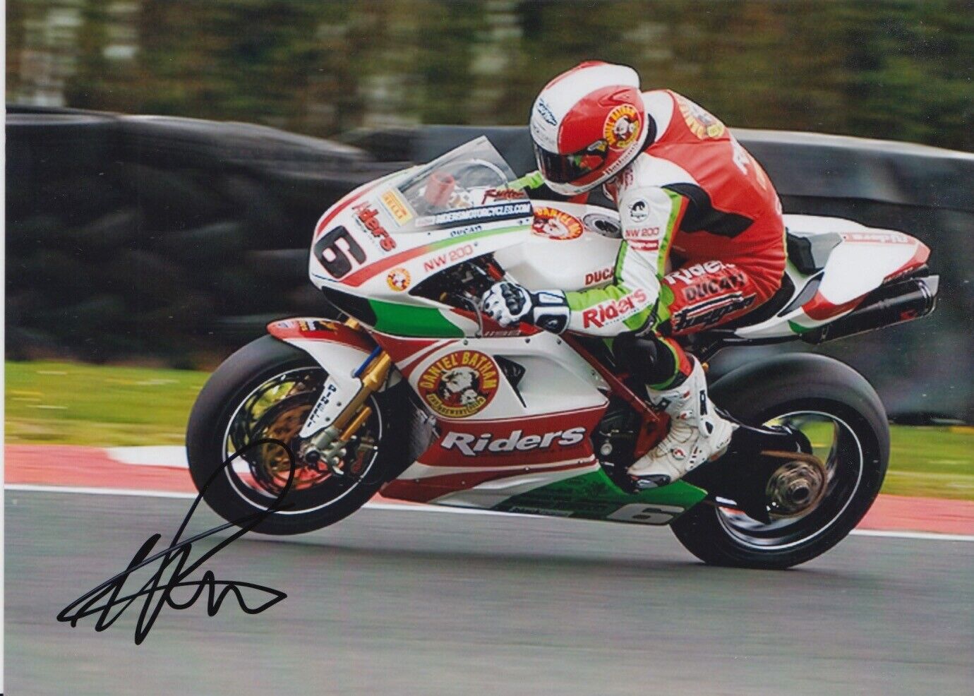 MICHAEL RUTTER HAND SIGNED 7X5 Photo Poster painting BSB AUTOGRAPH SUPERBIKES 1