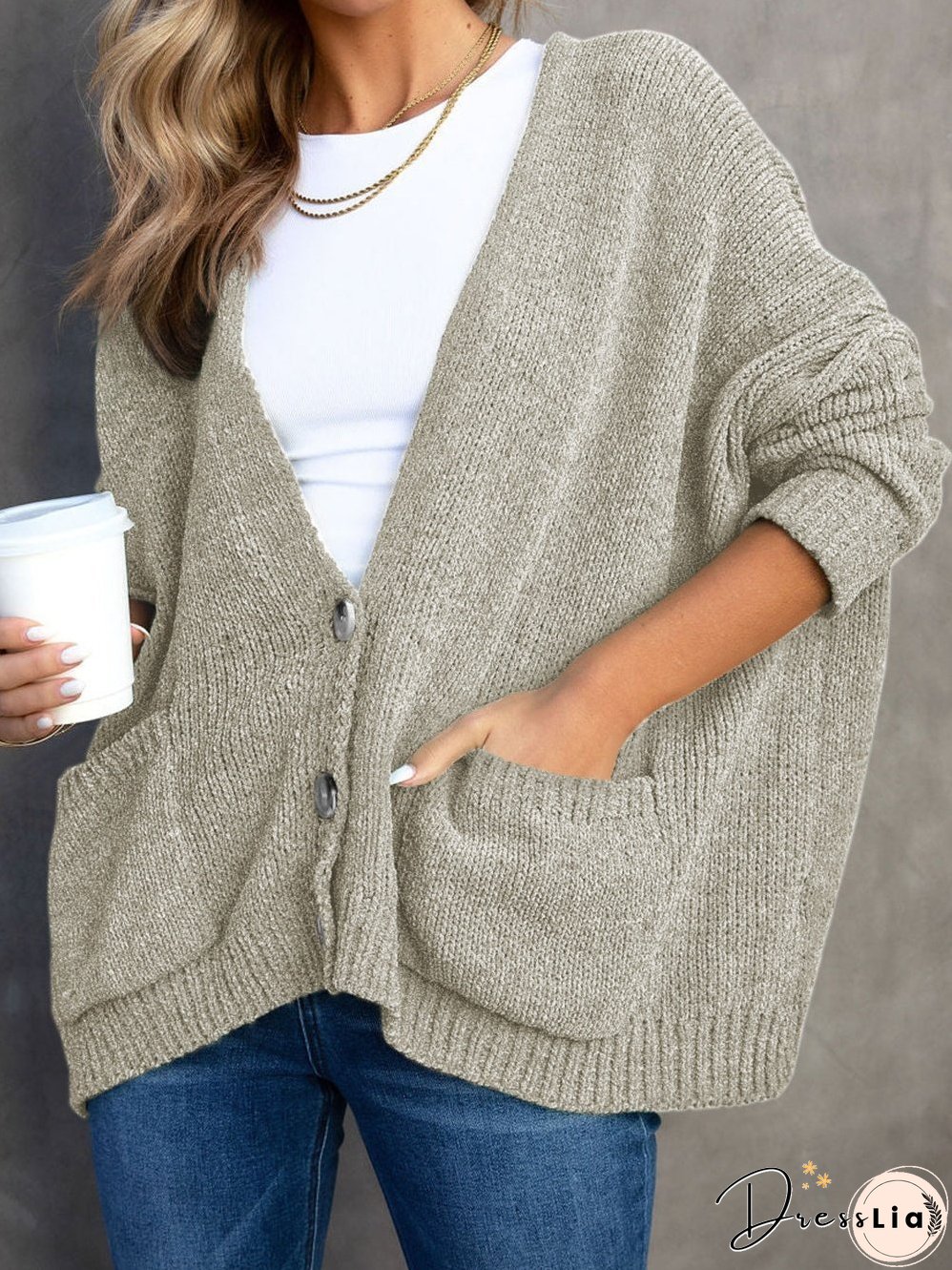 Chunky Knit Viscose Cardigan