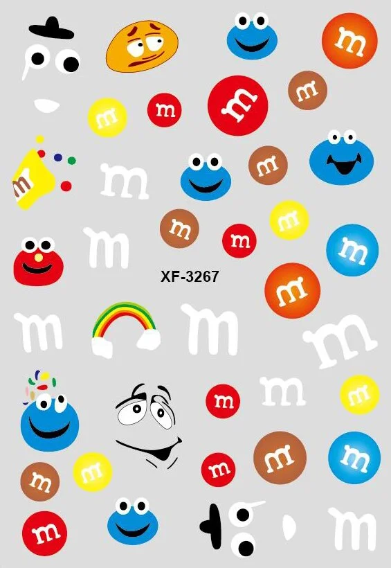 3D Nail Art Sticker Newest Kawaii Strawberry Rainbow M Nail Decals Adhesive Sticker for Design Manicure Letter Decorations DIY-Nail Inspo