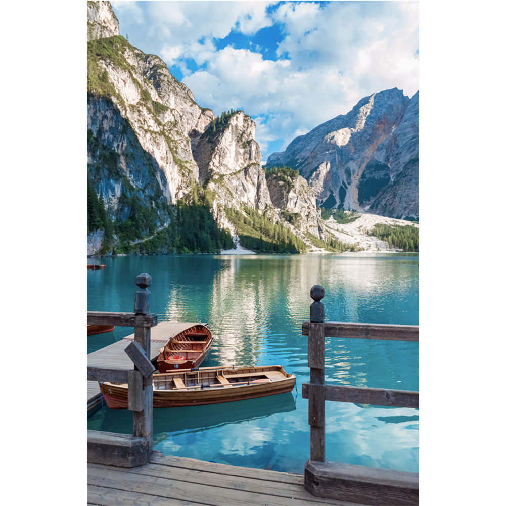 

30*40CM-Round Drill Diamond Painting-Landscape Boat, 501 Original