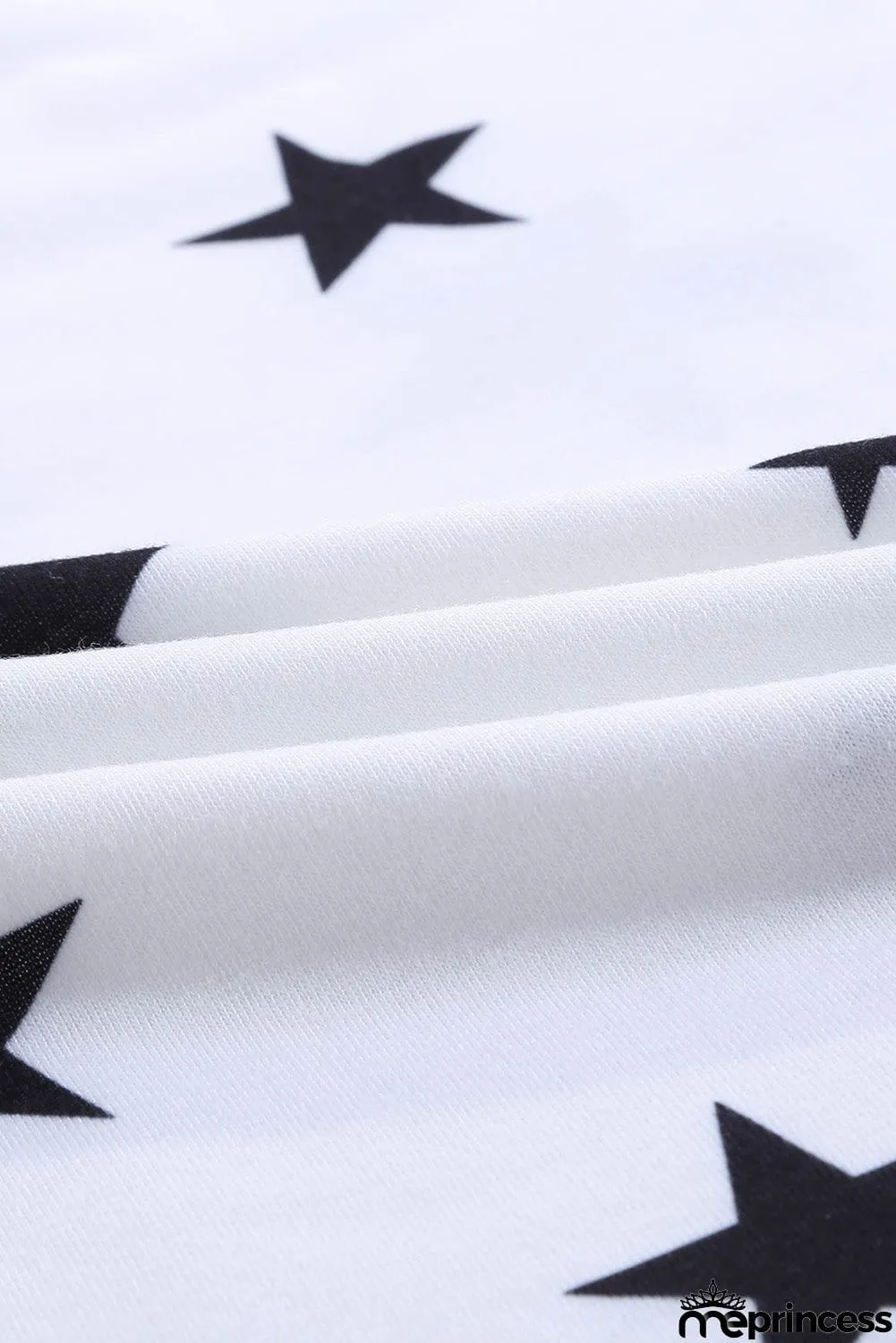 V Neck Stars Print Gray T-shirt