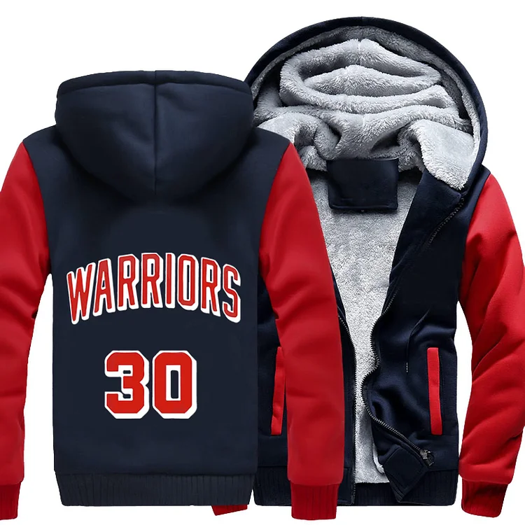 Number 30 Warriors Stephen Curry, Basketball Fleece Jacket