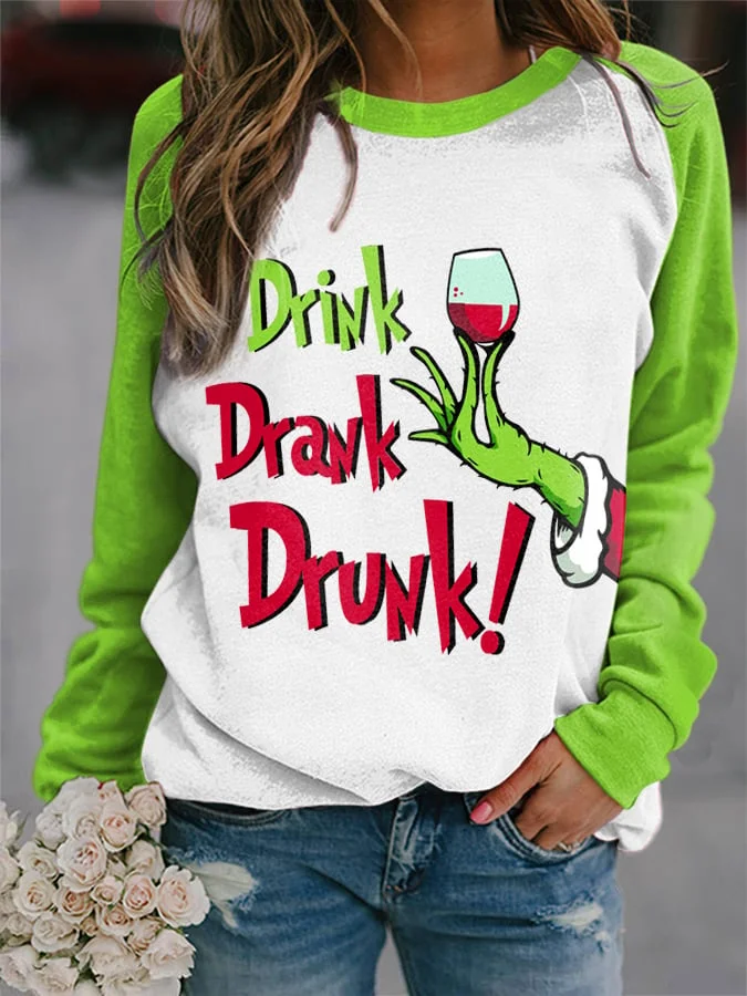 Women's Christmas Drink Drink Drunk Sweatshirt