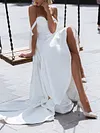 White Color Bandage Wedding Maxi Dress