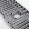 2Pcs Silicone Sink Splash Guard Quick Dry Water Catcher Mat for Sink (Grey)
