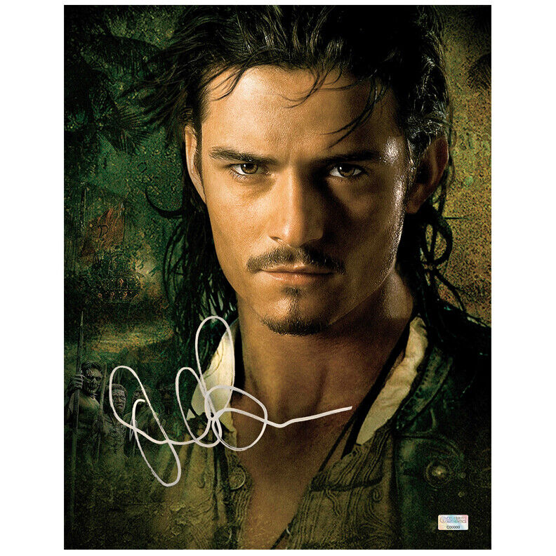 Orlando Bloom Autographed Pirates of the Caribbean Dead Man's Chest 11x14 Photo Poster painting