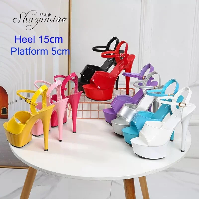 Sdrawing Pole Dance Shoes Stripper High Heels Women Sexy Show Shoes Sandals Party Club 15 17 CM Platform High-heeled Shoes Wedding