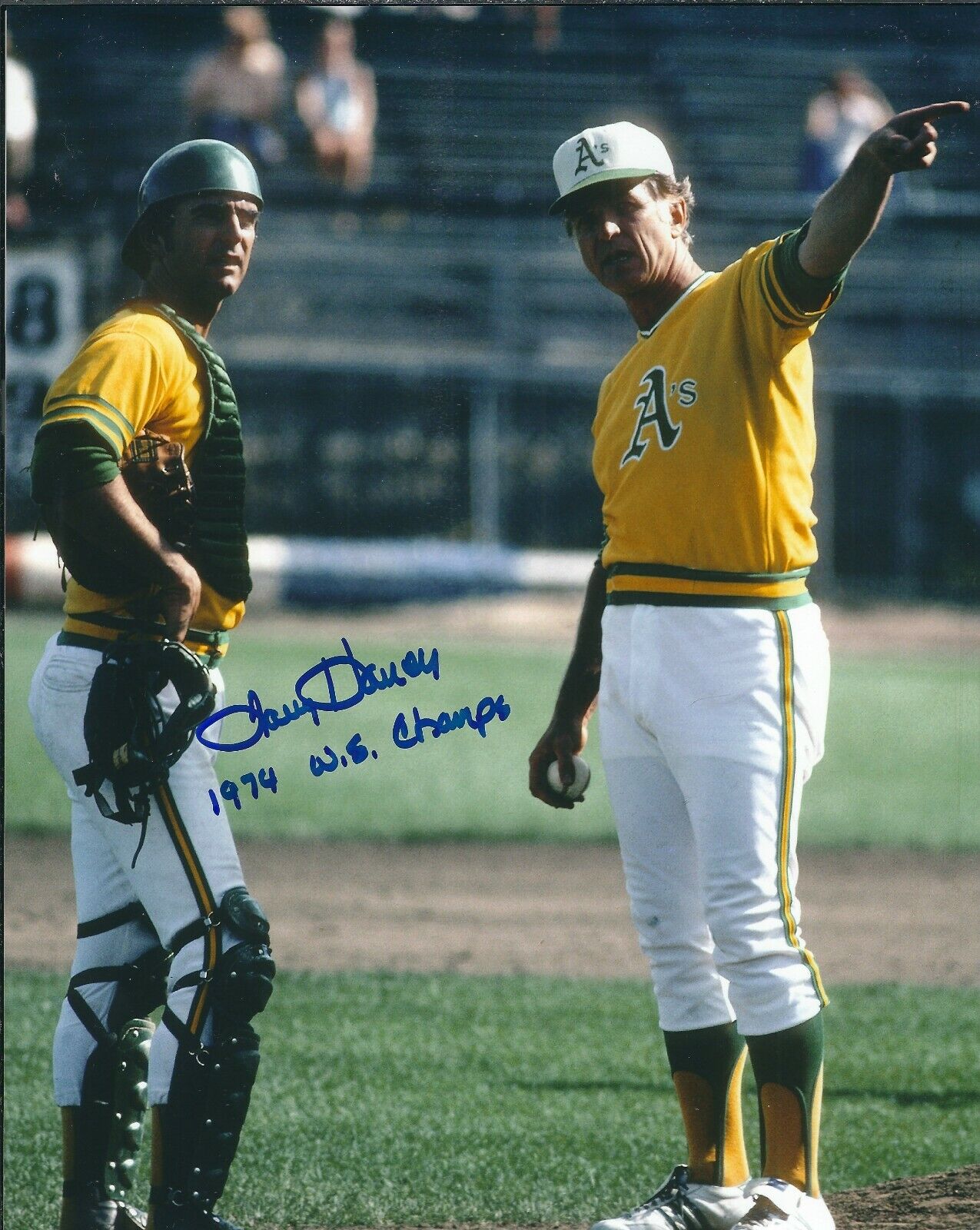 AUTOGRAPHED Larry Haney Oakland A's 1974 WS Champs