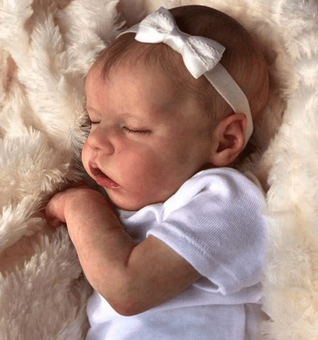 17" Lifelike Sleeping Silicone Vinyl Newborn Baby Girl Doll Simiry with "Heartbeat and Coo" -Creativegiftss® - [product_tag] RSAJ-Creativegiftss®