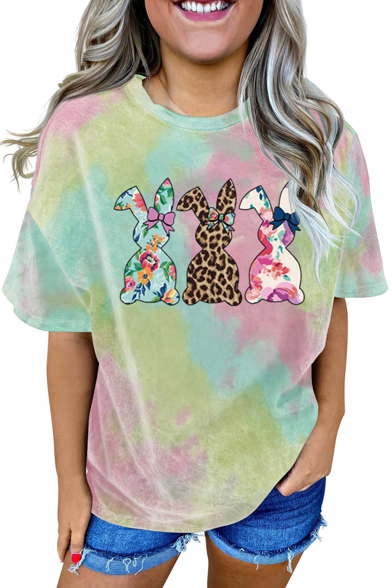 Tie-dye Rabbit Graphic with T-shirt Design