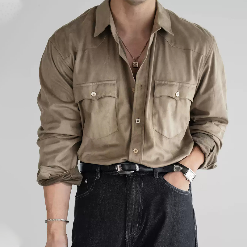 Retro Western Hardcore Workwear Long Sleeve Shirt
