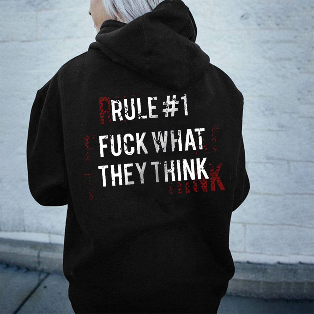 Women's Rule Fuck What They Think Printed Casual Hoodie