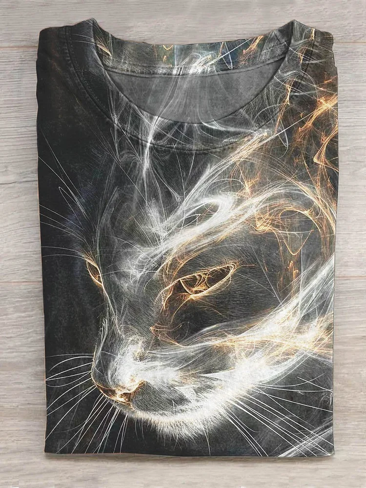 Teecade Teecade  Abstract Cool Cat Art Design T-shirt