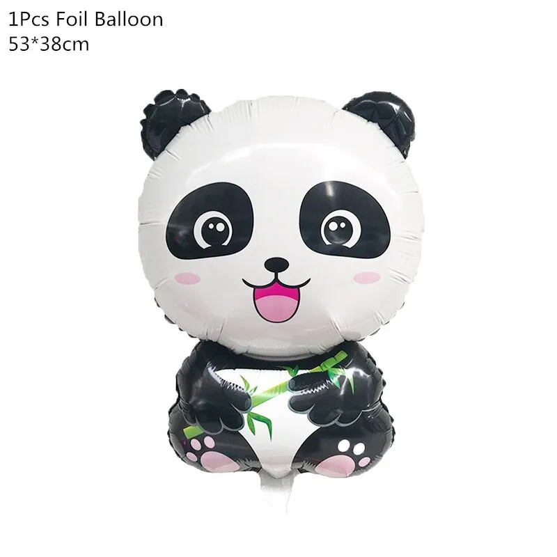 Cartoon Panda Theme Birthday Party Decorations Disposable Tableware Sets Plate Napkin Panda Party Balloon Baby Shower Favors
