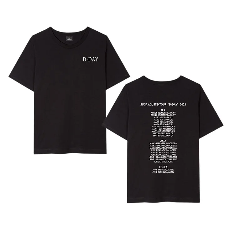 BTS SUGA Agust D TOUR ‘D-DAY’ in LA Soundtrack Printed T-shirt
