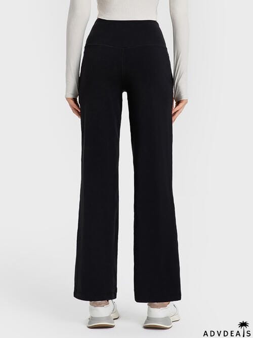 Wide Waistband Active Pants with Pockets