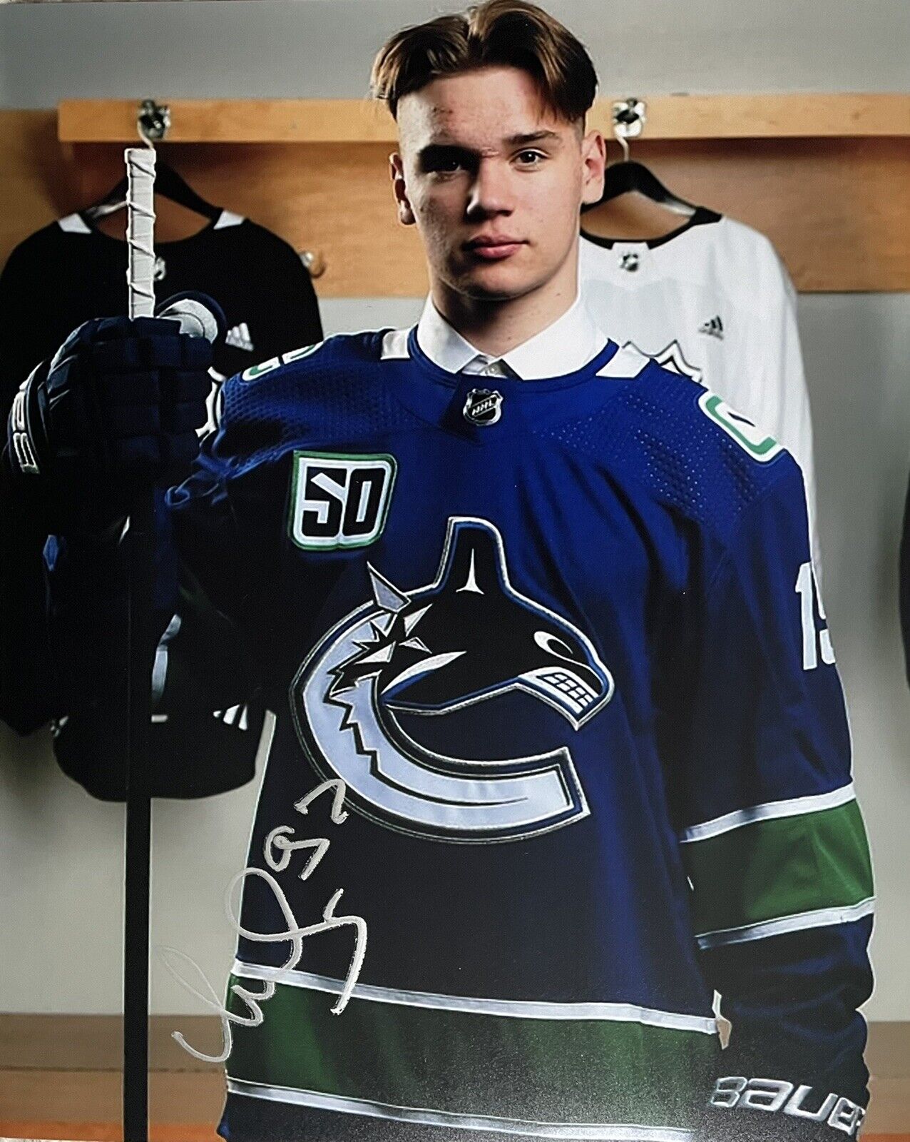 Vasily Podkolzin Signed Vancouver Canucks Draft Day 8x10 Photo Poster painting