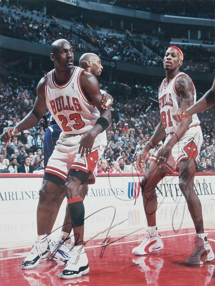 MICHAEL JORDAN / DENNIS RODMAN Signed Photo Poster paintinggraph - Basketball Players - preprint