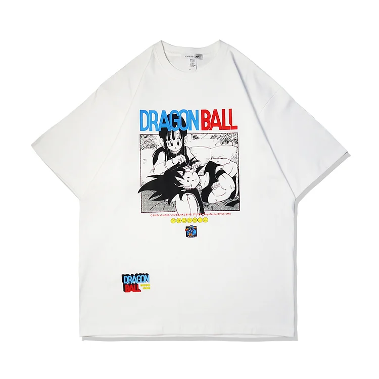 Pure Cotton Dragon Ball Goku Chichi T-shirt weebmemes