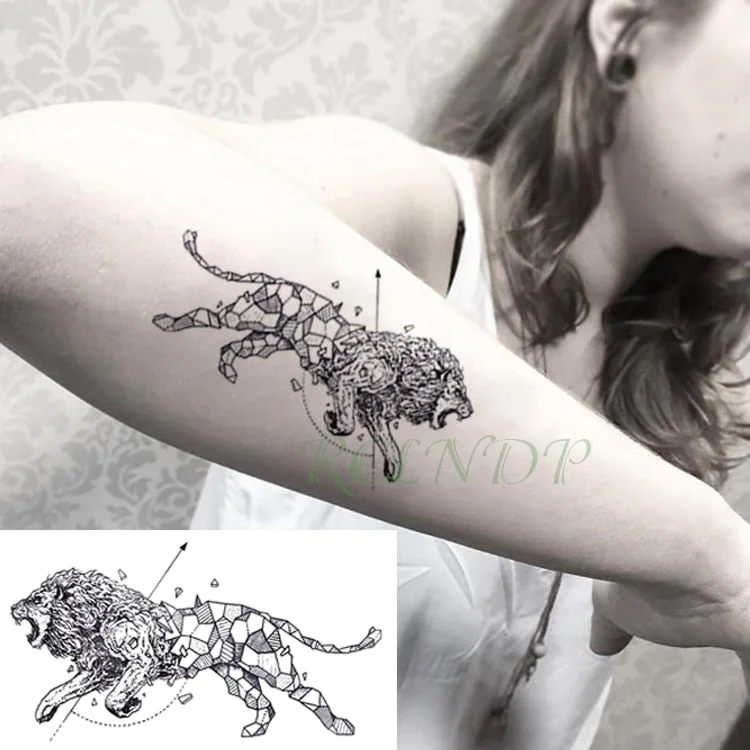 Waterproof Temporary Tattoo Sticker Animal Wolf Lion Eagle Tatto Flash Tatoo Hand Wrist Foot Arm Neck Fake Tattoos For Men Women