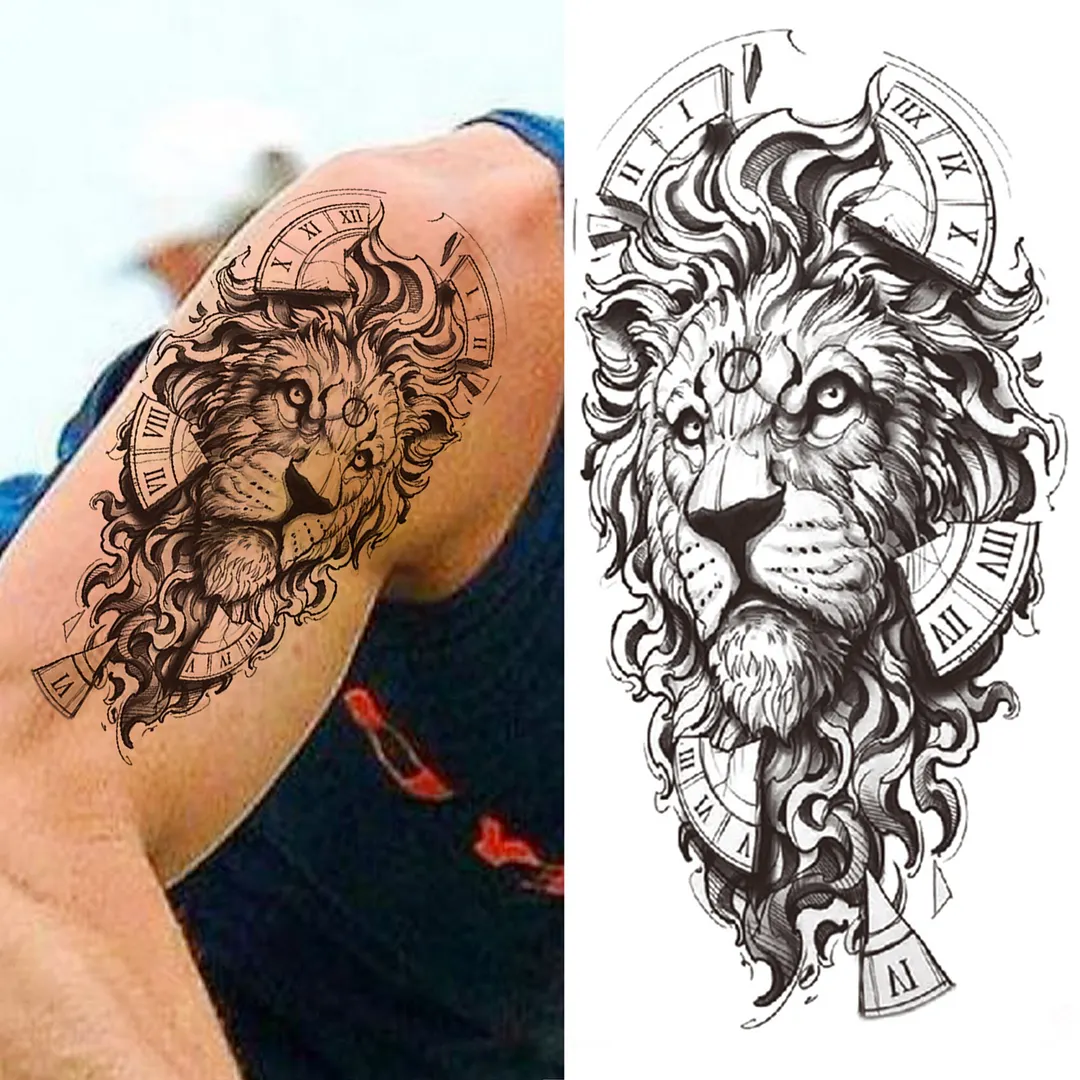 Sdrawing Pendant Temporary Tattoo For Women Men Butterfly Elephant Flower Fake Tattoo Waterproof Half Sleeve Thigh Tatoo Sticker