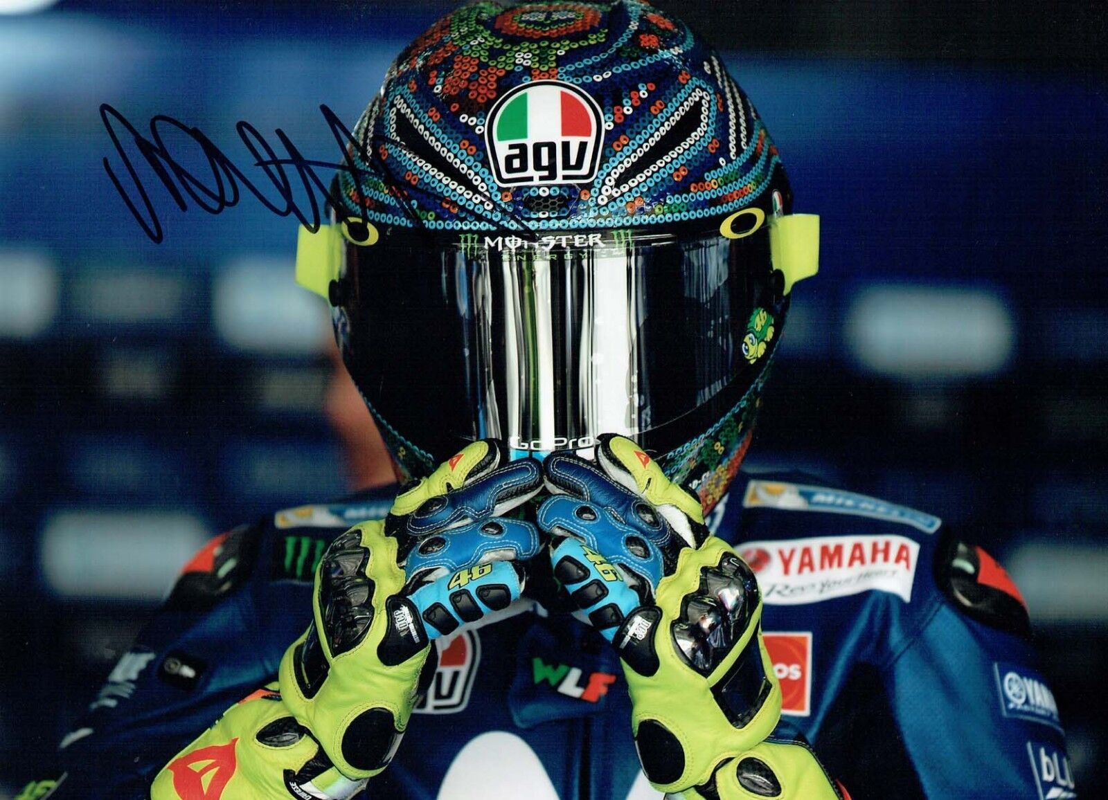 VALENTINO ROSSI Autograph NEW SIGNED 16x12 Yamaha Photo Poster painting 6 AFTAL COA The Doctor